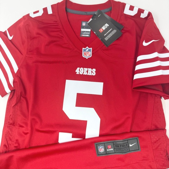 Nike Tops - Nike San Francisco 49ers Trey Lance 5 Jersey Womens Medium Red 67NW-SAGH NEW